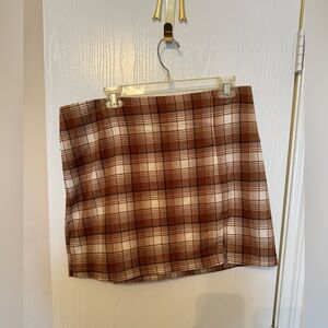 Wild Fable Brown Plaid Mini Skirt
